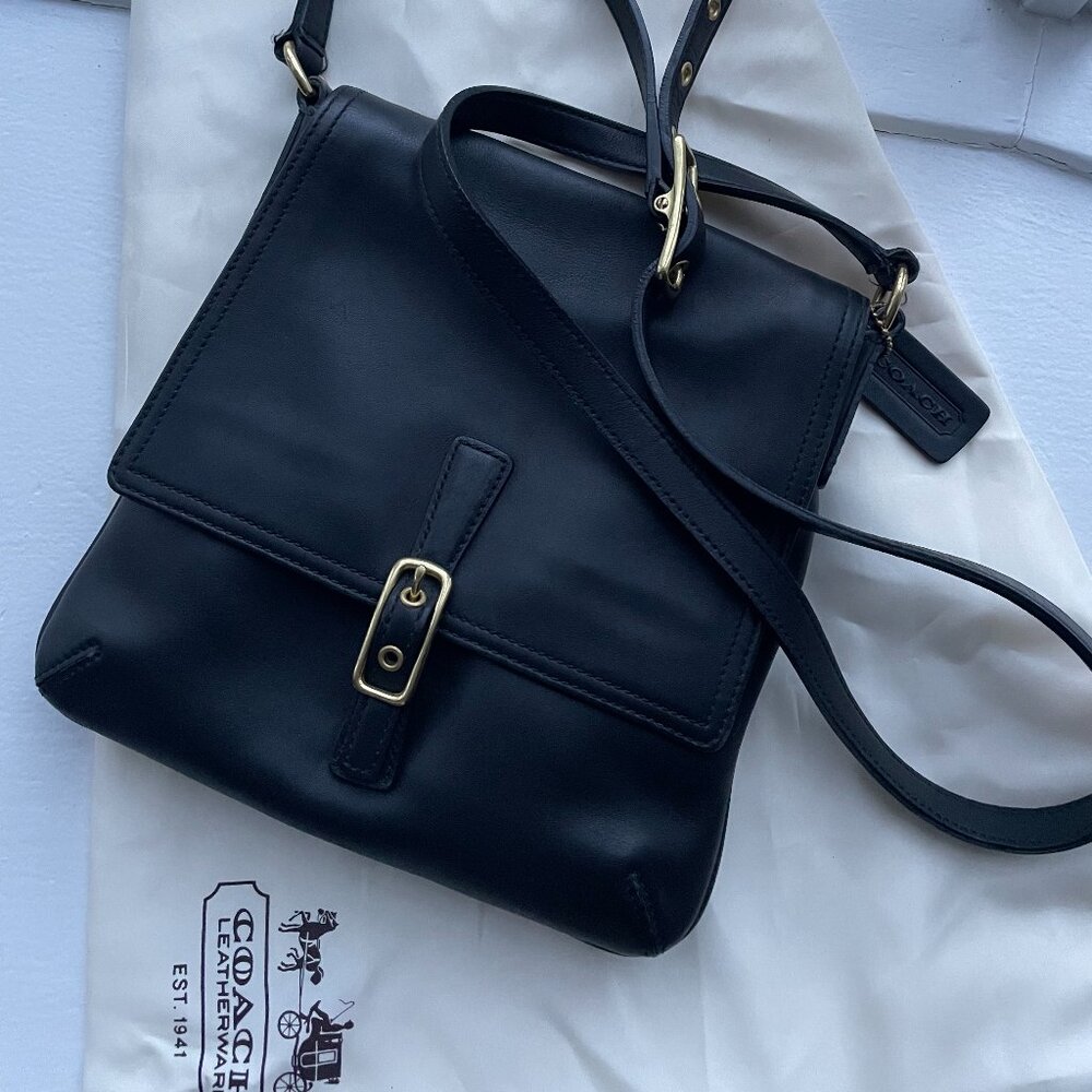 Vintage Coach Legacy Black Leather Crossbody Bag
